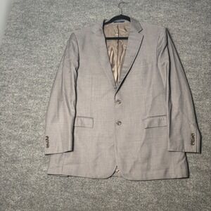 Polo Ralph Lauren Mens 44R Grey Wool Blazer Sport Coat Made in Italy 2-Button